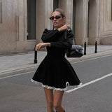 Women Dresses Fall Slim Fit Hip Skirt Long Sleeve Dress