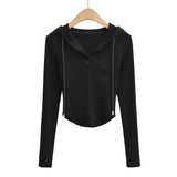 Women T-Shirt Autumn Long-Sleeved Hooded T-shirt