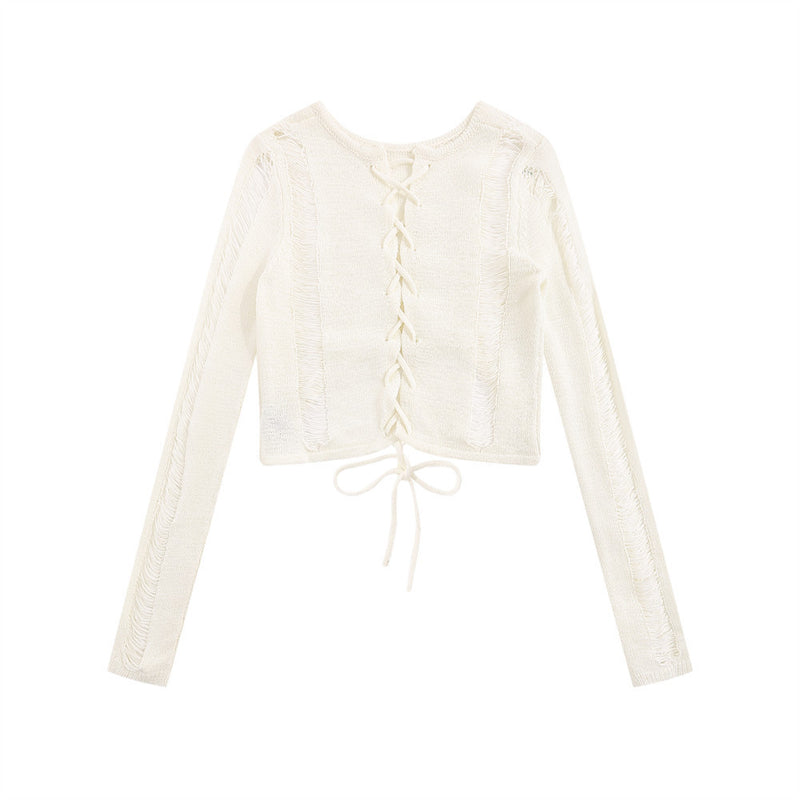 Women Sweater Girls' Loose Short Knitted Top