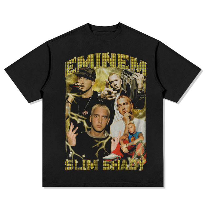 Detroit Eminem T Shirt Crew Neck Heavy Retro Old T Shirt