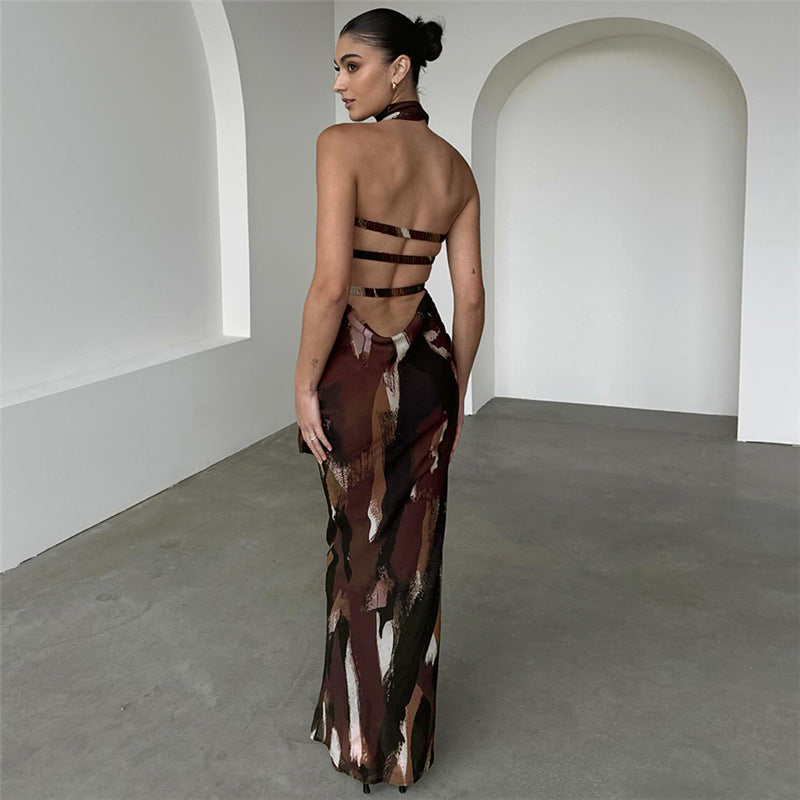 Women Desses Dress Printed Elegant Slim Fit Long Dress