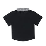 Women T-shirt Polo Collar Short T-shirt Women's Midriff-Baring Short Sleeve Top