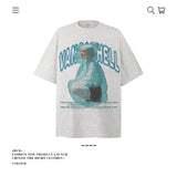 American vintage street T-shirt pure cotton men's and women's summer loose