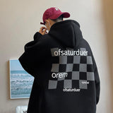 Men Hoodie Sweater High Street Men's Coat Hooded Autumn and Winter Ins Hong Kong Style