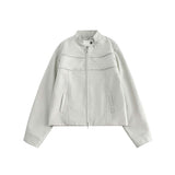 Unisex Jacket Autumn Retro Shoulder Pu Coat Women's Clothing