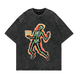 Men T Shirt Portrait Printing Short Sleeve T-shirt Retro Hip Hop Casual