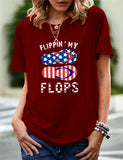 Women's Independence Day T Shirt Printed Short-Sleeved T-shirt