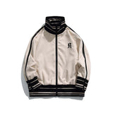 Unisex Jacket Autumn Retro Contrast Color Coat Women's Clothing