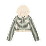 Women Hoodie Short Hoodie Knitted Women's Autumn Zipper Jacket