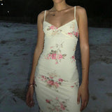 Women Desses Retro V-neck Sling Dress