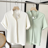 Women T-shirt Lightly Mature Curling V-neck Shirt