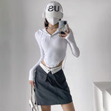 Women T-Shirt Autumn Long-Sleeved Hooded T-shirt