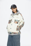 Unisex Jacket Autumn Ethnic Style Splicing Coat Women's Clothing
