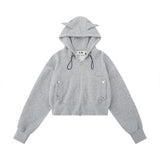 Women Hoodie Hooded Short Sweater Women's Casual Sports Autumn