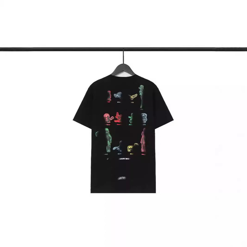 Men T-shirts 2024 Summer Color FOTI Character Print, Short Sleeve Loose T-Shirt