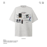 American vintage street T-shirt cotton men loose summer