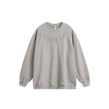 Unisex Hoodie Vintage Embroidered High Street round Neck Sweater for Men and Women