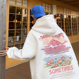 Men Hoodie Hiphop Printed Sweater Men's Spring and Autumn Retro Hooded Coat