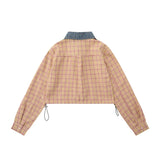 Women Long Sleeve Shirt Girls' Autumn Drawstring Leisure Short