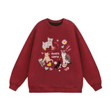 Men Hoodie Printed Crew Neck Sweatshirt Autumn and Winter Leisure Long Sleeve Pullover Men