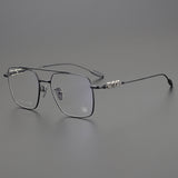 CHH Chrome Hearts Glasses Pure Titanium Ultra Light Wide Large Face Double Beam Myopia Glasses Frame