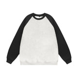 Men Hoodie Raglan Sleeve round Neck Sweater Men's Spring and Autumn Loose Casual
