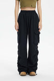 Unisex Pants Autumn Washed Drawstring Casual Pants