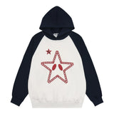 Men Hoodie Stitching Raglan Sleeve Hooded Sweater Men's Long Sleeve Pullover Hoodie