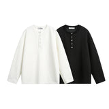 Unisex long-sleeved shirt autumcasual half-open collar