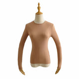 Women T-shirt Fall Women's Clothing Bottoming Shirt round Neck Long Sleeve T-shirt for Women