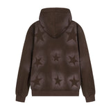 Men Fleece Lined Hoodie XINGX Letter Print Sweatshirt Men's Autumn and Winter Loose Zip Coat