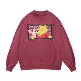 Men Hoodie Printed Crew Neck Sweatshirt Spring and Autumn Leisure Long Sleeve Loose