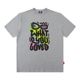 Men T Shirt Fashion Brand Letter Graffiti T-shirt Men and Women Couple Loose Short Sleeve