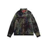 Unisex Jacket Autumn Distressed Tie-Dye Jacket Jacket