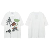 Men T Shirt Printed Short Sleeve T-shirt for Men and Women Hip Hop Couple