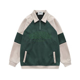 Men Hoodie Lapel Pullover Sweater Men's Casual Long Sleeve Polo Collar Sportswear