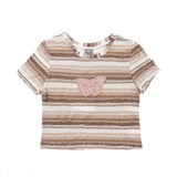 Women T-shirt Short-Sleeved T-shirt for Girls Summer Affixed Cloth Embroidered