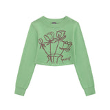 Women Sweater Girls' Autumn Casual round Neck Knitted