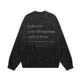 Men Hoodie Letter Print Sweatshirt Spring and Autumn Leisure Long Sleeve Men