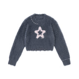 Women Sweater Short Sweater for Girls Autumn Crew Neck Casual