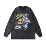 Men Long Sleeve Shirt Vintage Worn Looking Washed-out Long Sleeve T-shirt Men Couple's Tops