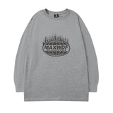 Men Long Sleeve Shirt round Neck Long Sleeve T-shirt Men and Women Street Hip Hop Preppy Style