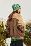 Unisex Jacket Autumn Deerskin Chessboard Plaid Jacket Women's Clothing