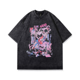 TKPA American washed retro old flame skull print short