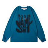 Men Hoodie Printed Pattern round Neck Sweater Loose Spring and Autumn Men's Long Sleeves