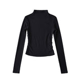 Women T-shirt High Neck Short Bottoming Shirt Women Spring Long Sleeve T-shirt