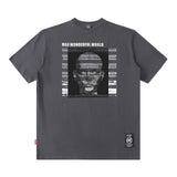 Men T Shirt Retro Portrait Short Sleeve T-shirt Men and Women Loose