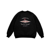 Unisex Hoodie Spring College Style Embroidery Casual Loose round Neck