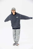 Unisex Sweater Autumn Pinstripe round Neck Sweater