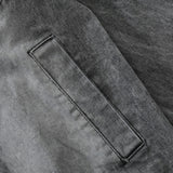 Men Denim Jacket Washed Distressed Denim Jacket Workwear Jacket